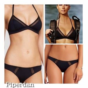 NWT $210 VITAMIN A URSULA SCUBA BLACK BIKINI